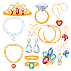 Set of jewelry items.