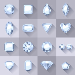 Set of flat style white jewels.