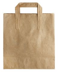 Brown paper bag isolated on white
