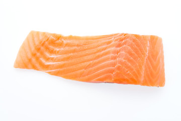 Salmon meat isolated on white