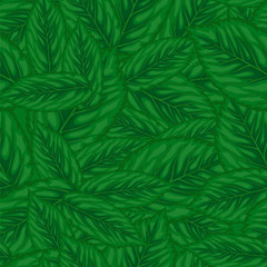 Fototapeta na wymiar seamless background of green leaves
