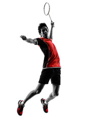 badminton player young man silhouette