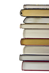 Stack of books isolated on the white background
