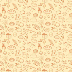 Hand drawn bakery seamless pattern. - 75636394