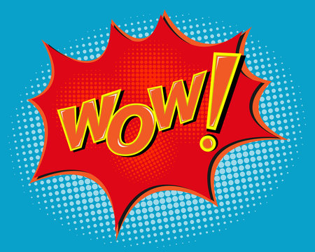 WOW Comic Speach Bubble,Pop art vector Background