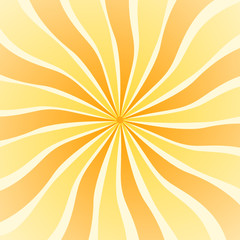 Gelb orange Sonnenstrahlen verwirbelt auf quadratischem Format