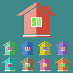 flat house icons