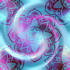 Mandala circles pattern on blur spiral background.