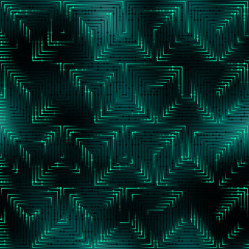 Abstract Green Pattern In Matrix Technology Style