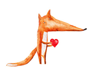 fox. watercolor illustration - 75638133