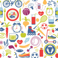 Colorful Healthy Lifestyle Themed Graphics