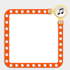 red frame for any text with screws and music symbol