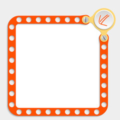 red frame for any text with screws and arrow