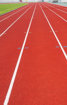 Running track for athletes  in stadium
