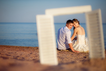 beautiful couple on the beach