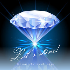 Graphic of Shining Diamond with Text