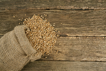barley on wooden surface