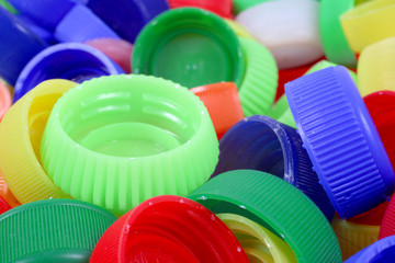 Color plastic caps background