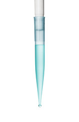 Pipette dispenser with colored solution, isolated