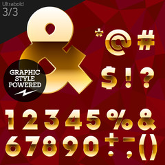Pure golden font plus graphic styles. Bold