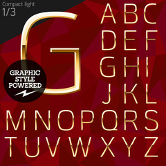 Fototapeta premium Pure golden font plus graphic styles. Compact
