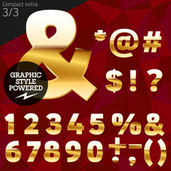 Pure golden font plus graphic styles. Extra