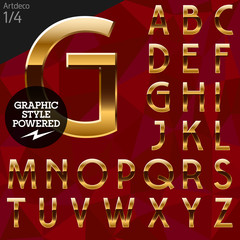 Pure golden font plus graphic styles. Artdeco