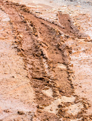Wheel track on Gravel.