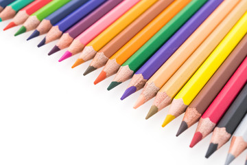 Colorful pencil isolated on white background