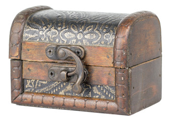 Vintage Wooden Box in White background