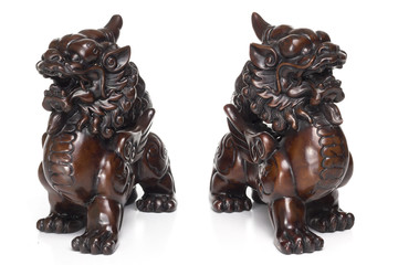 Resin Couple Wooden Pixiu