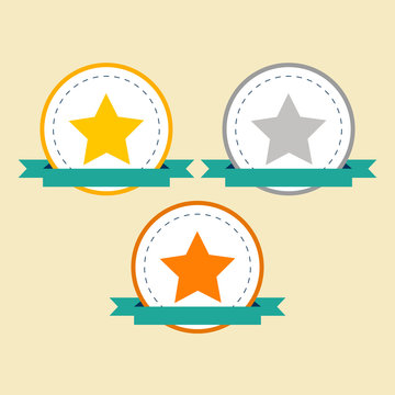 Medal flat Icons. Vector set for your design.