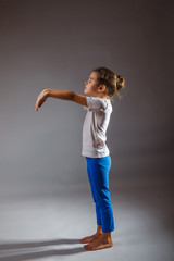 girl walks in his sleep raised hands art