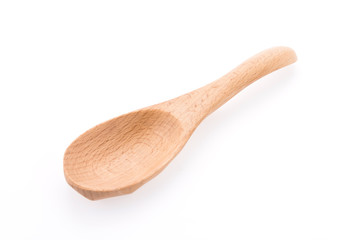 Wooden spoon isolated on white background