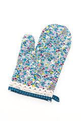 Flower mitten oven glover isolated on white background