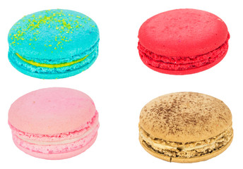 traditional french macaron on white background