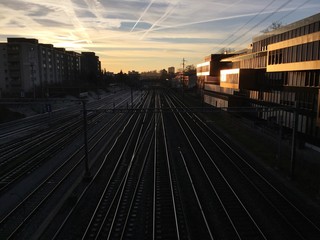 Obraz premium Eisenbahnschienen