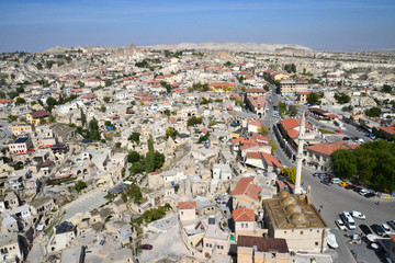 Fototapeta na wymiar Panorama of Cappadocia from Ortahisar castle