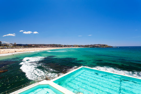 Sunny view of Bondi Beach, Sydney, Australia