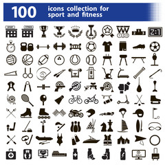 100 icons collection for sport and fitness