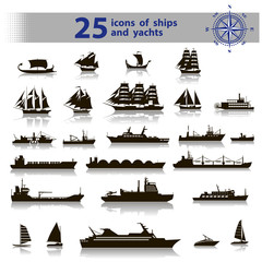25 icons of ships and yachts