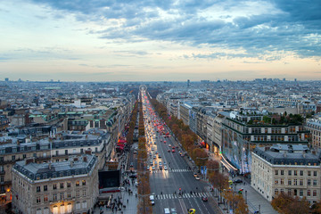 Evening in Paris, France.