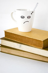 sleepy face coffee cup