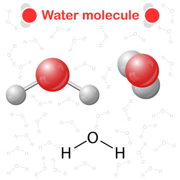 Water molecule: icon and chemical formula