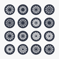 Snowflake icons. Christmas winter symbol