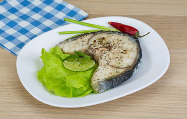 Grilled shark steak