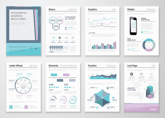 Infographic business brochures for corporate data visualization