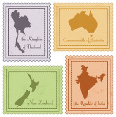 set of vintage stamps