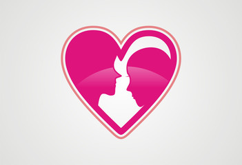 Valentine love logo vector