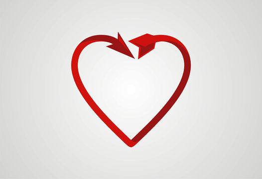 Love arrow logo vector